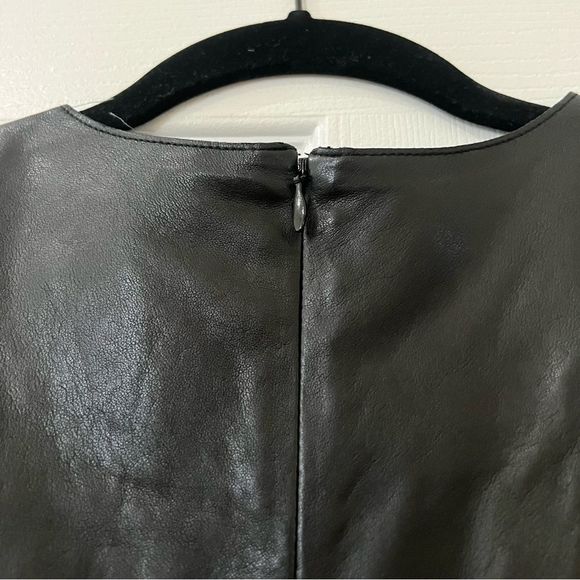 Vince Women’s 100% Lambskin Leather sleeveless Crewneck dress - Picture 7 of 9